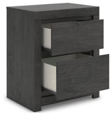 Fraluna Charcoal Panel Storage Bedroom Set angled view