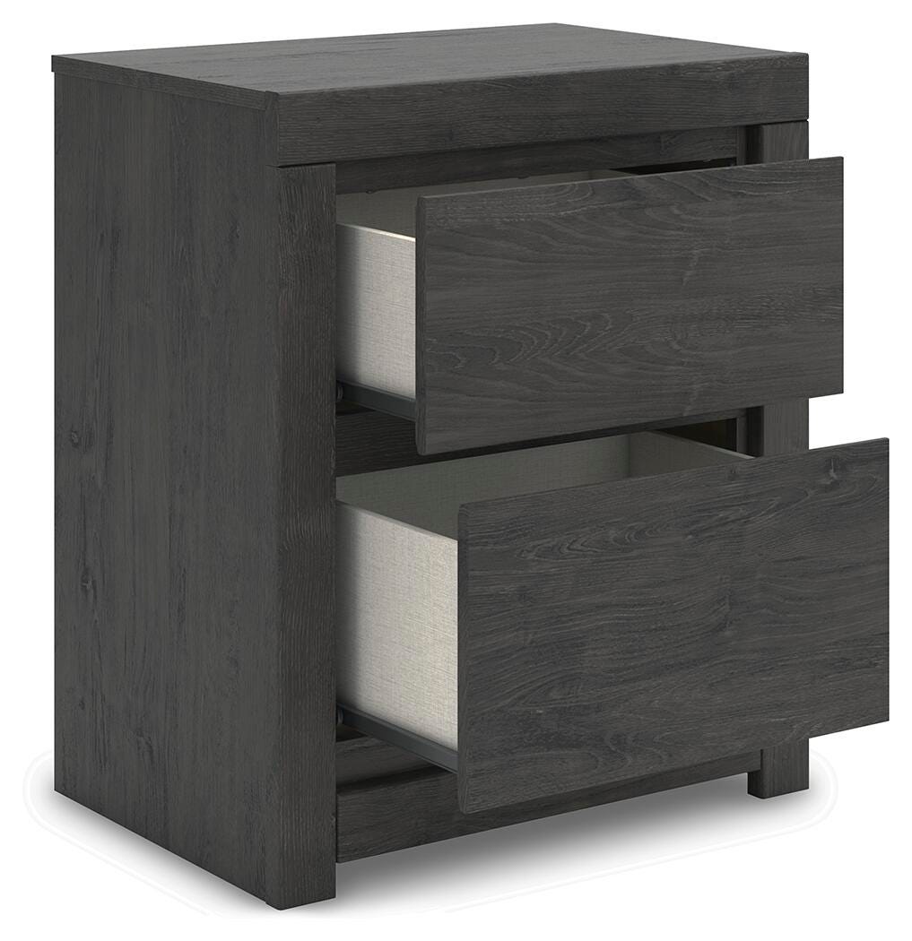 Fraluna Charcoal Panel Bedroom Set angled view