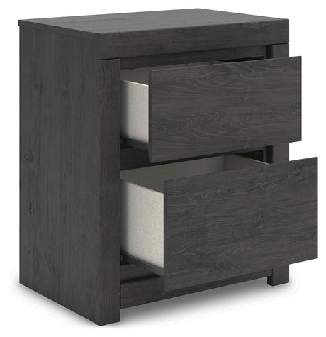 Fraluna Charcoal Panel Bedroom Set angled view