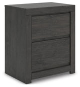 Fraluna Charcoal Nightstand side angle