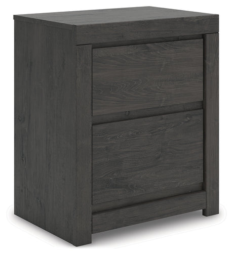 Fraluna Charcoal Nightstand side angle