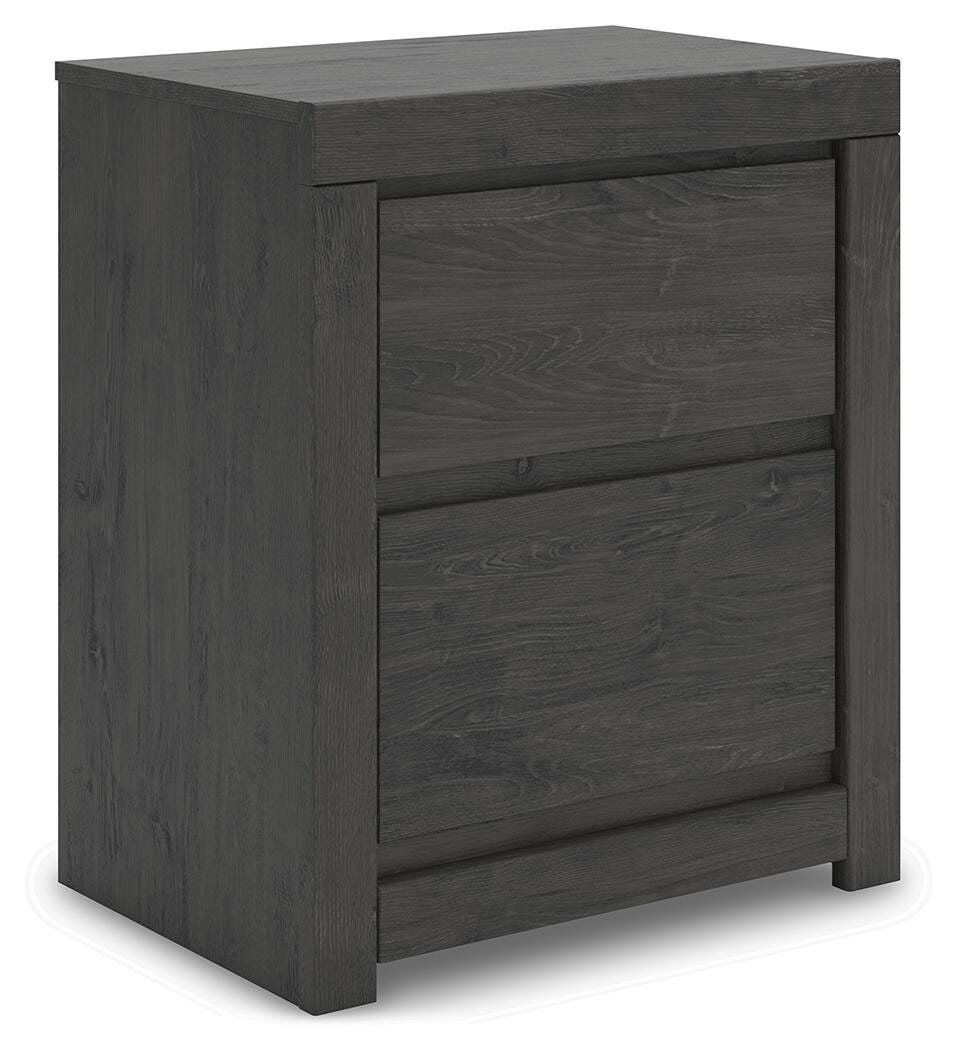 Fraluna Charcoal Panel Bedroom Set angled view