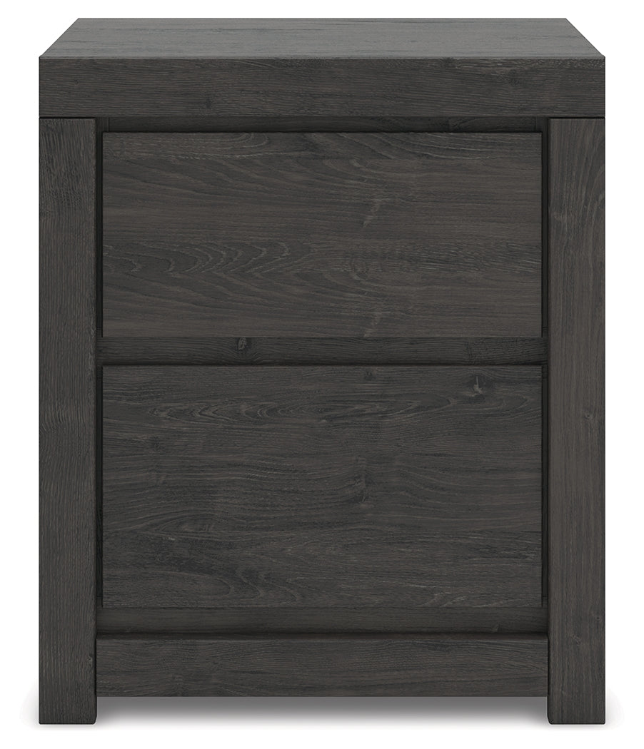 Fraluna Charcoal Nightstand back view