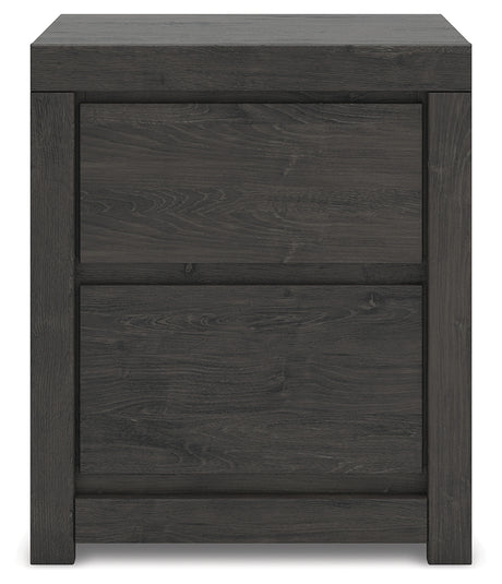 Fraluna Charcoal Nightstand back view
