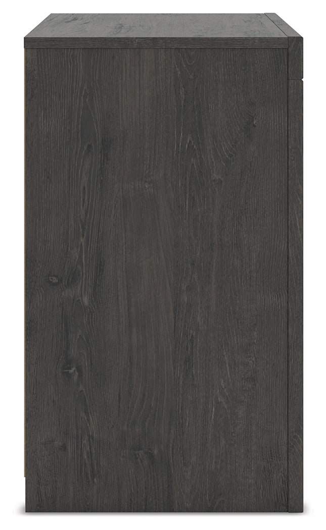 Fraluna Charcoal Nightstand drawer hardware detail