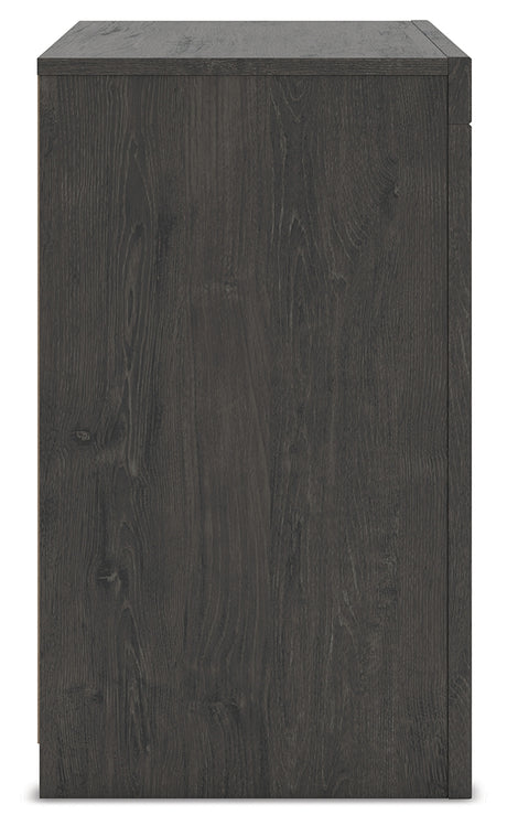 Fraluna Charcoal Nightstand drawer hardware detail