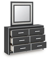 Drawer open view showing lined interior