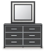 Front view of Zuraleus dresser with mirror attached