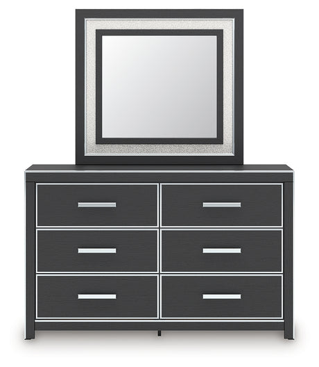 Front view of Zuraleus dresser with mirror attached