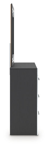 Side view of Zuraleus dresser and mirror