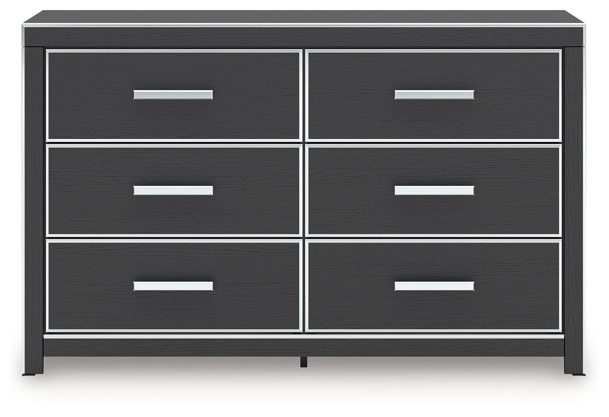 Straight-on view of Zuraleus black dresser