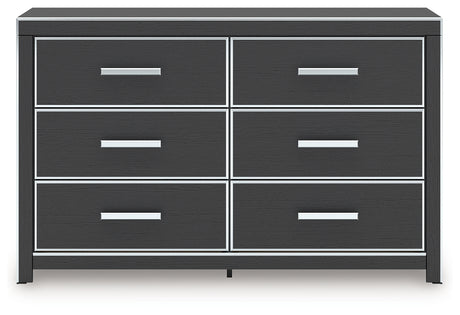 Straight-on view of Zuraleus black dresser