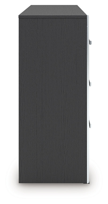 Side profile of Zuraleus black dresser
