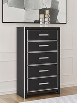 Zuraleus chest of drawers matte black front angle