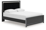 Zuraleus Bed side angle showing upholstered headboard