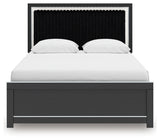 Side view of Zuraleus black queen bed
