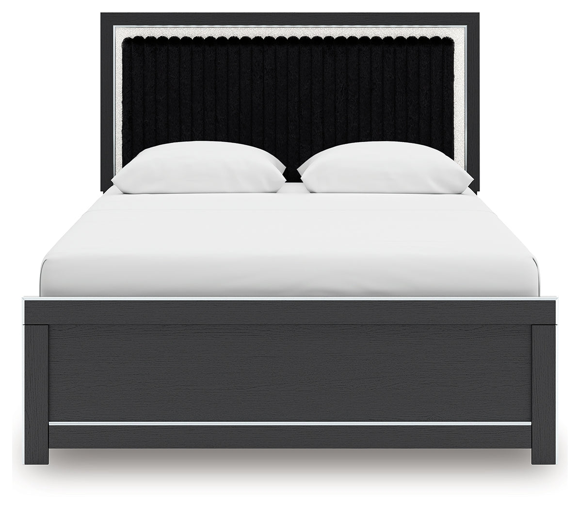 Side view of Zuraleus black queen bed