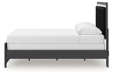 Zuraleus Black Queen Upholstered Panel Bed upholstery detail
