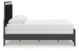 Zuraleus Black Queen Upholstered Panel Bed side view