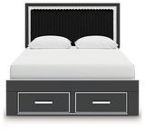 Front headboard detail showing upholstery and tufting