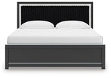 Front view of Zuraleus black bed
