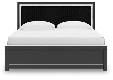 Front view of Zuraleus black bed