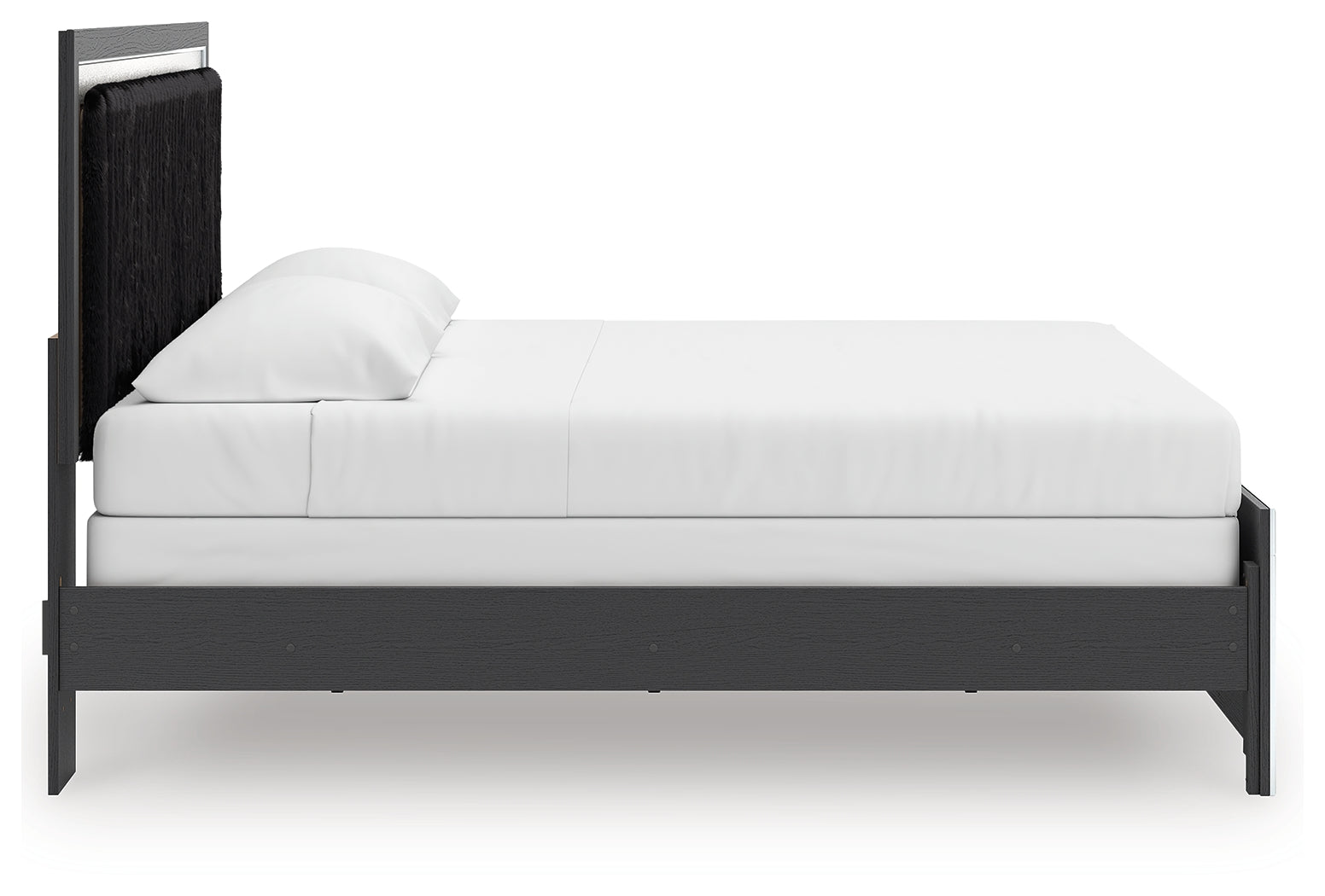 Side profile of Zuraleus king upholstered bed