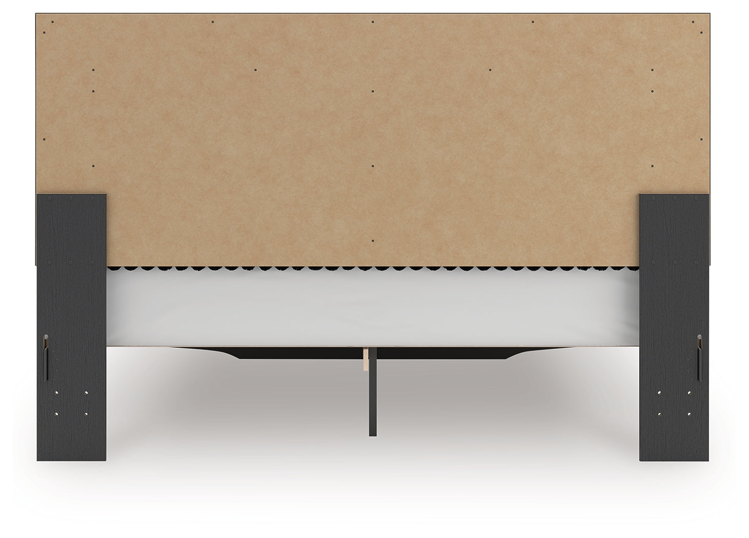 Zuraleus Black King Upholstered Panel Storage Bed back view