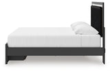 Zuraleus Black King Upholstered Panel Storage Bed side alternative angle