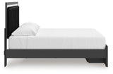 Zuraleus Black King Upholstered Panel Storage Bed side profile