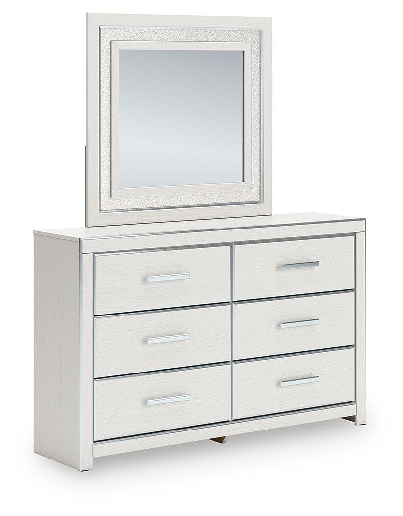 Zuraleus White Upholstered Panel Platform Platform Upholstered Bedroom Set 2 angled view
