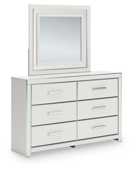 Zuraleus White Upholstered Panel Platform Platform Upholstered Bedroom Set 2 angled view