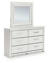 Zuraleus White Upholstered Panel Platform Storage Bedroom Set angled view
