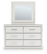 Mirror head-on view above dresser