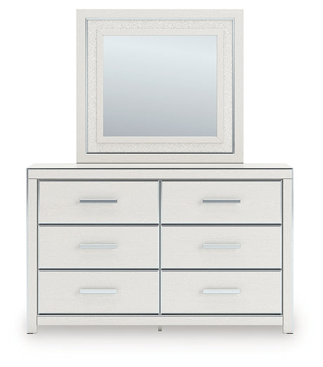 Mirror head-on view above dresser