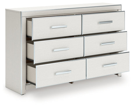 Side profile of Zuraleus white dresser showing matte white finish