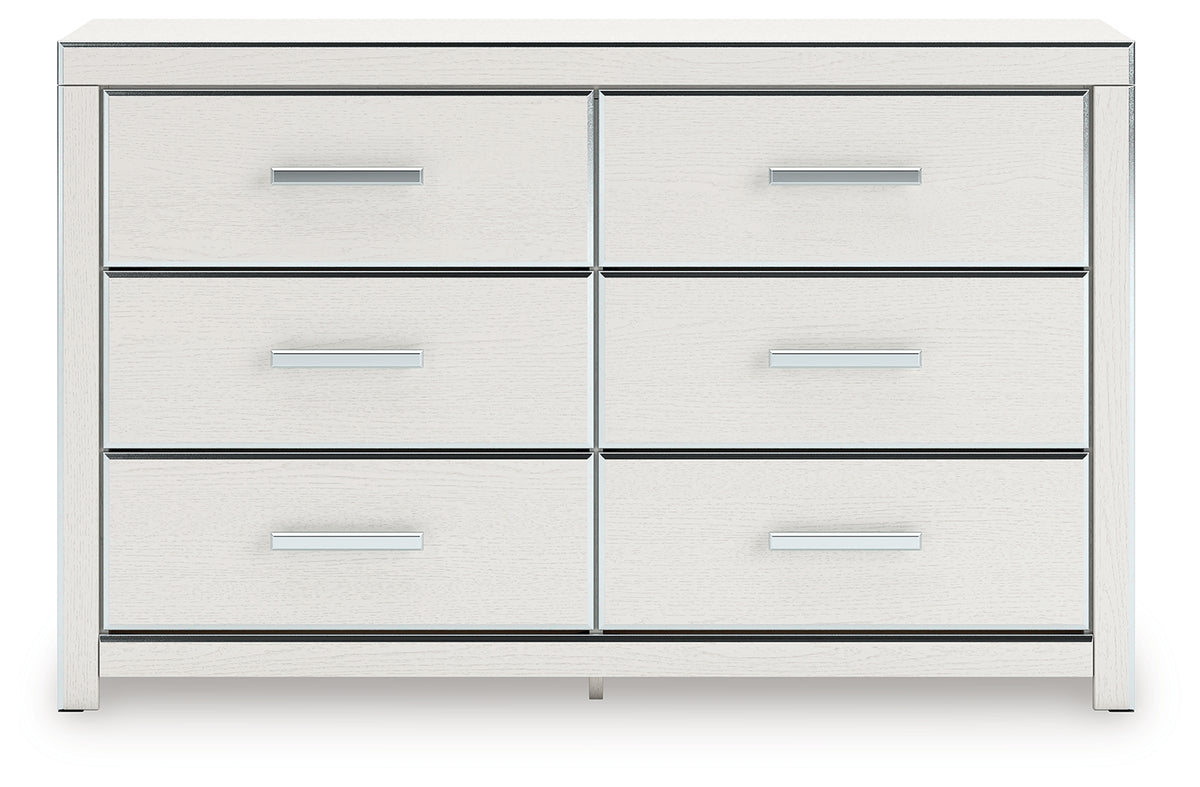 Zuraleus dresser closeup of chrome-tone hardware and faceted handle detail