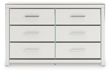 Zuraleus dresser closeup of chrome-tone hardware and faceted handle detail