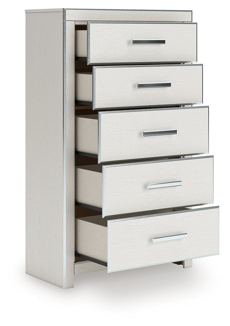 Open drawer showing faux linen lined interior