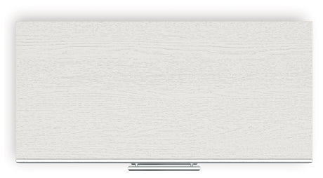 Top view showing matte white finish and subtle wood grain