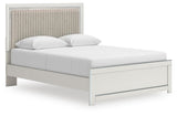 Zuraleus White Upholstered Panel Platform Platform Upholstered Bedroom Set 2 angled view
