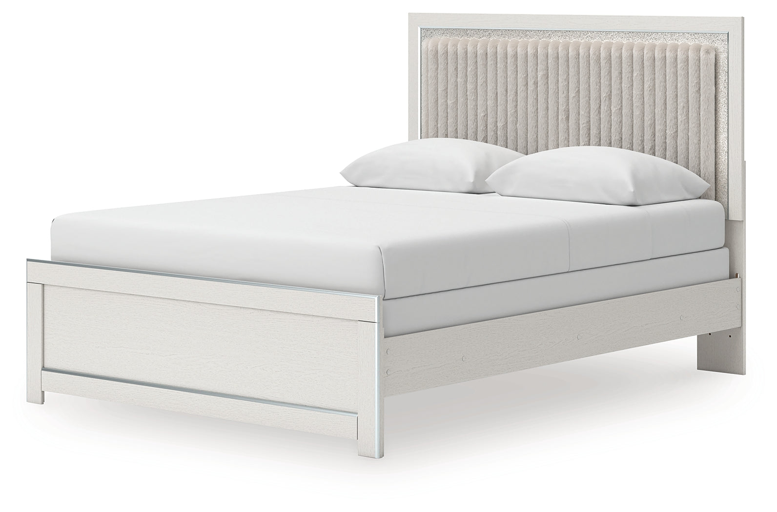 Zuraleus queen upholstered panel bed side profile