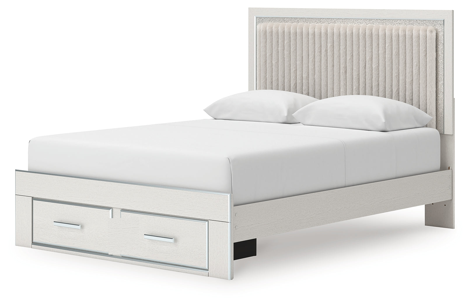 Storage drawers with faux linen laminate lining inside