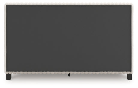 Back view of Zuraleus upholstered panel bed
