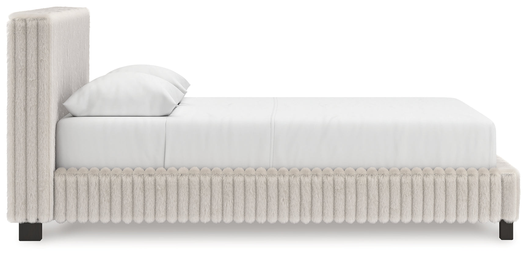 Side profile of Zuraleus upholstered bed