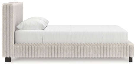 Side profile of Zuraleus upholstered bed