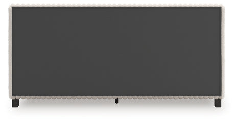 Back view of Zuraleus White King Upholstered Bed frame