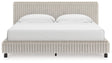 Zuraleus White King Upholstered Bed head-on front view