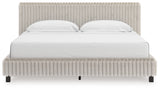 Zuraleus White King Upholstered Bed head-on front view