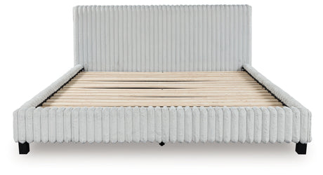 Headboard detail and nightstand side view
